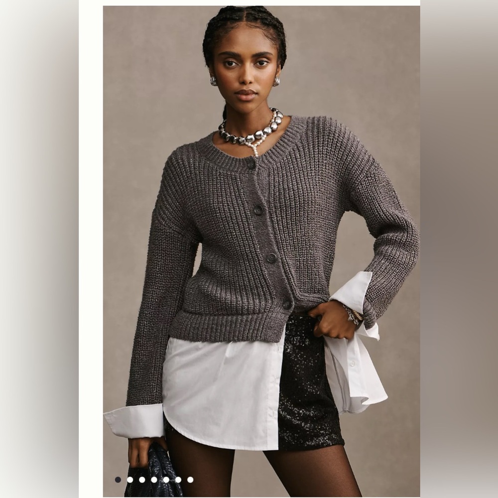 Anthropologie twofer cardigan shirt size S worn few times good condition Cropped - Picture 3 of 11